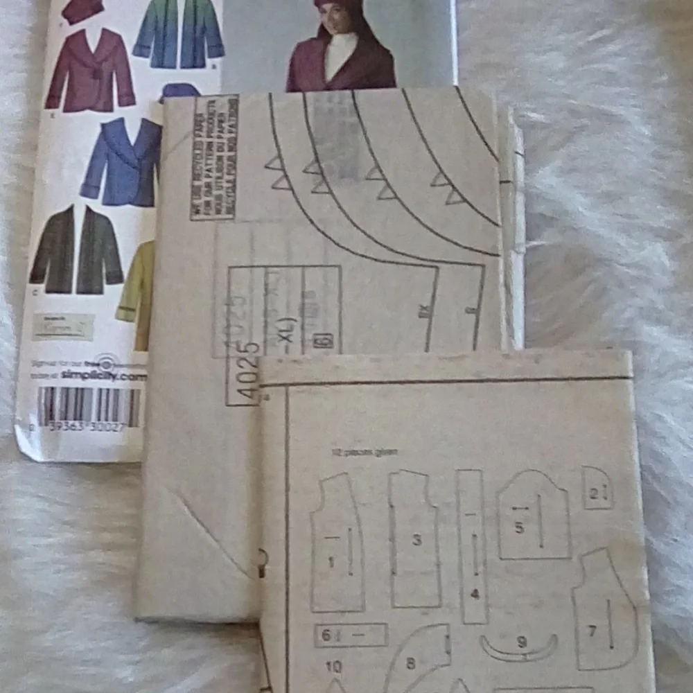Simplicity 4025 Misses Jacket &Hat Sz XS-S-M-L-XL